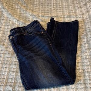 Dark Wash Straight Leg Jeans - Navy Blue